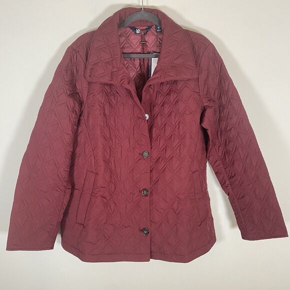 Lands End Womens Primaloft Packable‎ Jacket Size 18 Burgundy Quilted Barn New - Picture 1 of 16